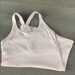 Light Pink Lulu Lemon Ribbed Racerback Shirt Top